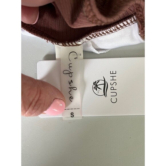 Cupshe One Piece Swimsuit‎ Womens  Sz S Open Side One Shoulder Strap Mauve Pink - Picture 12 of 14